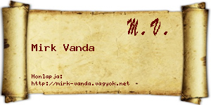 Mirk Vanda névjegykártya